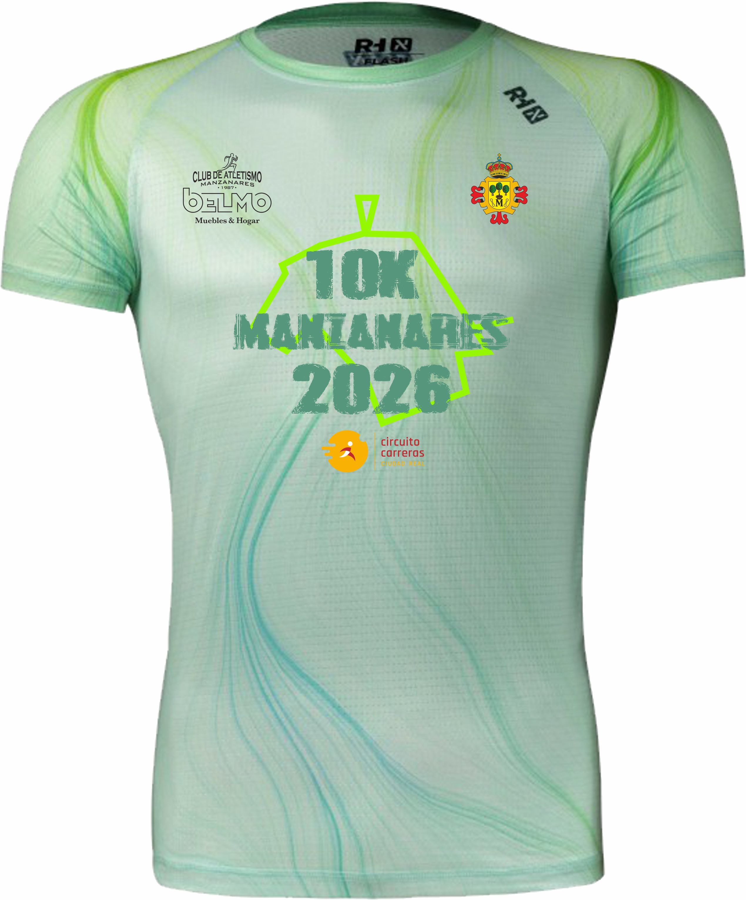 Camiseta Técnica RH Flash - Vista Frontal 10K Manzanares 2026